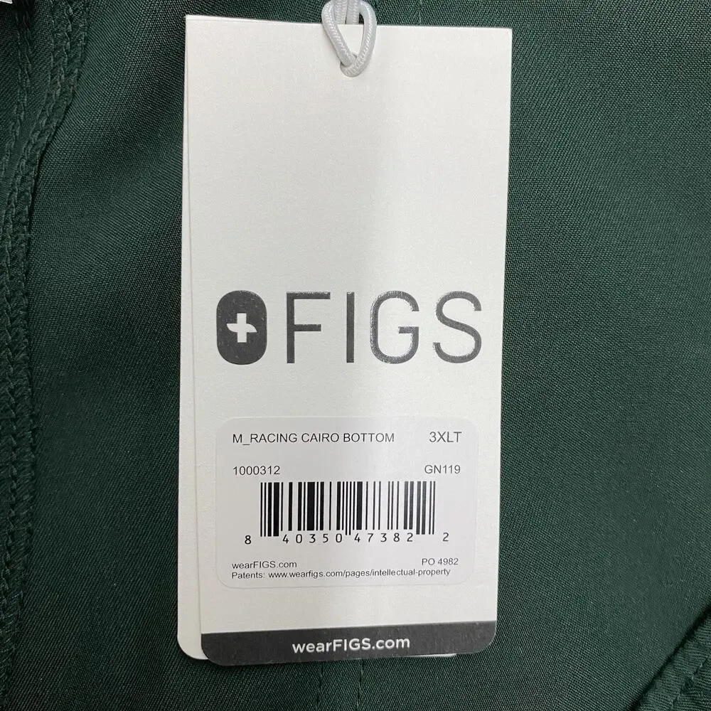 FIGS Cairo Cargo Scrub Pants Men’s 3XL Tall Racing Green NWT Technical Medical